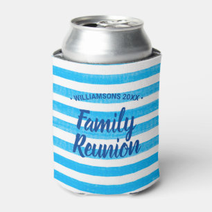 Enfriador De Latas Reunión familiar franjas blancas azules