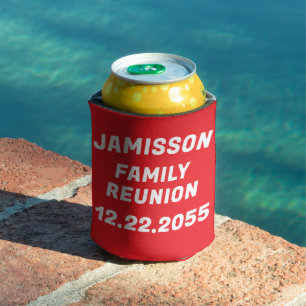 Enfriador De Latas Reunión Familiar Nombre y Fecha Personalizados