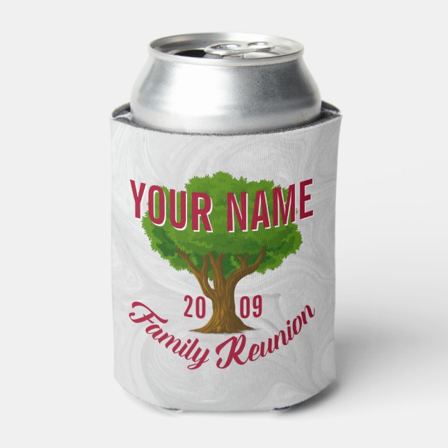 Enfriador De Latas Reunión familiar personalizada de árbol vivo (Lata Anverso)
