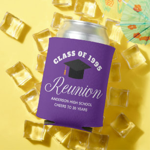 Enfriador De Latas Reunión Personalizada de Escuela Secundaria Purple