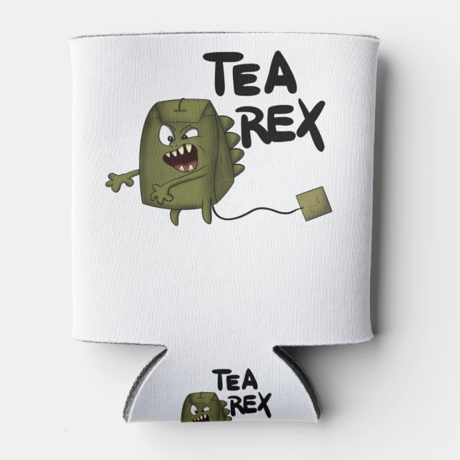 Enfriador De Latas rex de té, dinosaurio divertido (Anverso)
