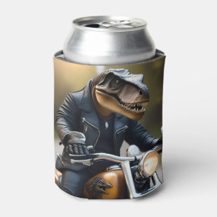 Enfriador De Latas **"Rex reactivado: T-Rex en cuero en motocicleta