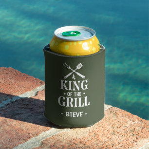 Enfriador De Latas Rey de la Parrilla Personalizado