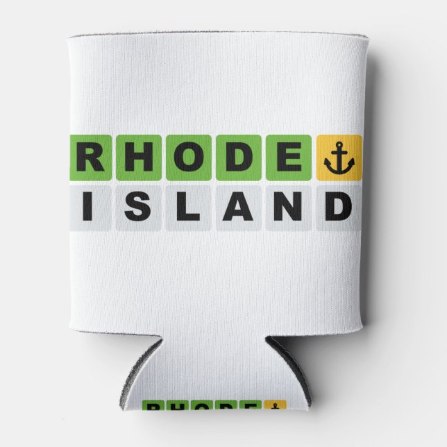 Enfriador De Latas Rhode Island Wordle (Anverso)
