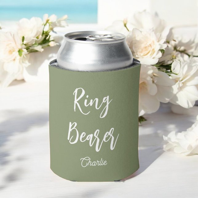 Enfriador De Latas Ring Bearer Sage Green Boda (Subido por el creador)