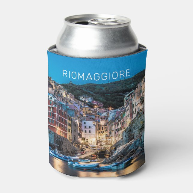 Enfriador De Latas Riomaggiore Cinque Terre La Spezia Italia Panorama (Lata Anverso)