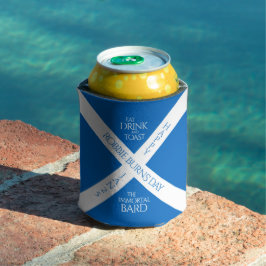 Enfriador De Latas Robbie con bebida y tostada quema la bandera escoc
