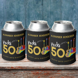 Enfriador De Latas Rock and Roll 50th Birthday Party add Name