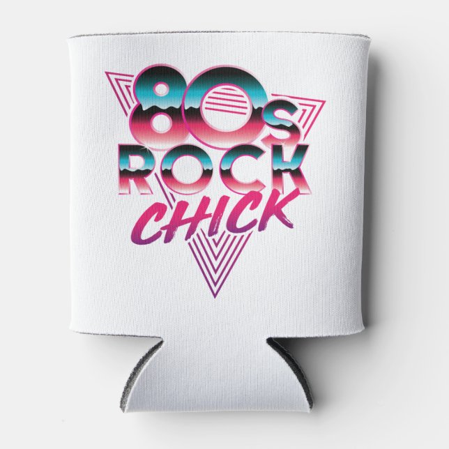 Enfriador De Latas Rock Chick de los 80's Music Lover (Anverso)