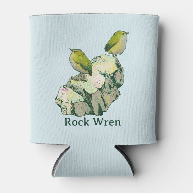 Enfriador De Latas Rock Wren birds Nueva Zelanda (Anverso)