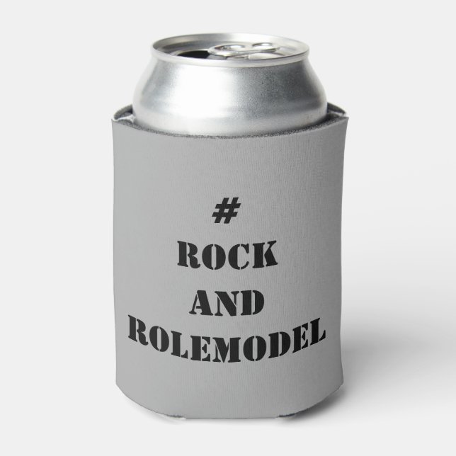 Enfriador De Latas Rockand Rolemodel - Negro editable. (Lata Anverso)