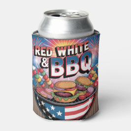 Enfriador De Latas Rojo Blanco & BBQ