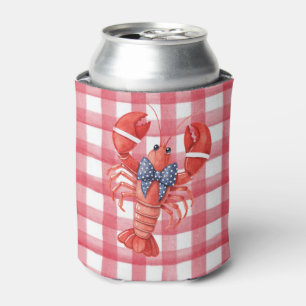 Enfriador De Latas Rojo Cuadros Langosta de Verano