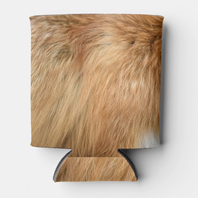Enfriador De Latas Rojo Fox Fur Pattern Tile (Anverso)