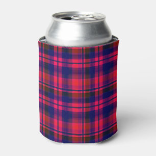 Enfriador De Latas Rojo multicolor y azul con un patrón a cuadros
