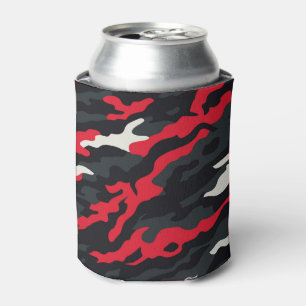 Enfriador De Latas Rojo Negro Gris Blanco Camuflaje Patrón Camuflaje