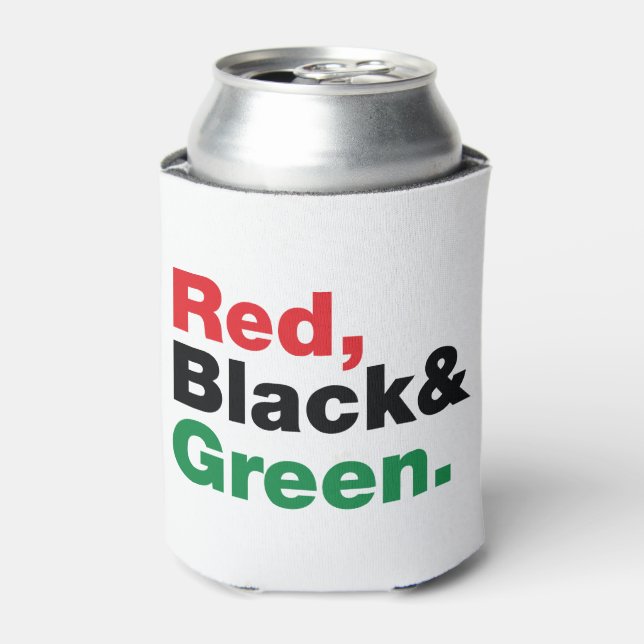 Enfriador De Latas Rojo, Negro y Verde. (Lata Anverso)