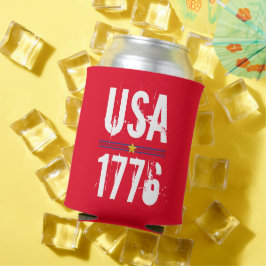 Enfriador De Latas Rojo patriótico USA 1776
