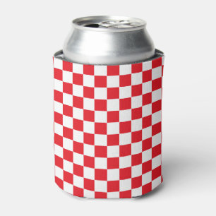 Enfriador De Latas Rojo y blanco a cuadros