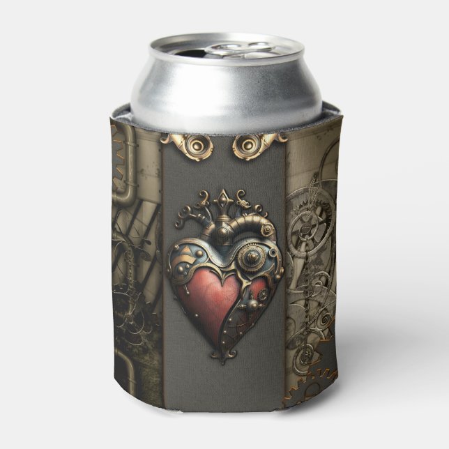 Enfriador De Latas Romanticismo en las ruedas y tubos del alma de vap (Lata Anverso)