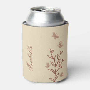 Enfriador De Latas Romántico elegante terracota floral boda