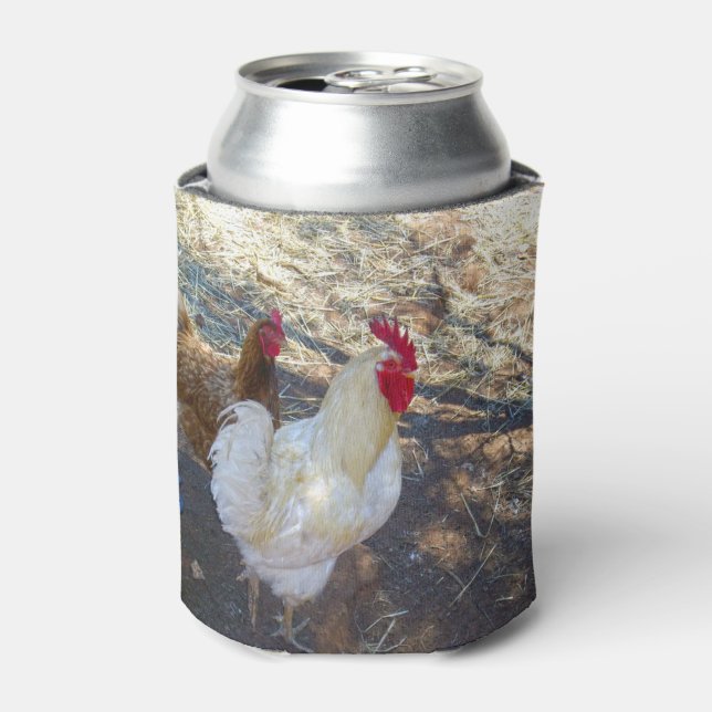 Enfriador De Latas Rooster Blanco Con Su Aguja, (Lata Anverso)