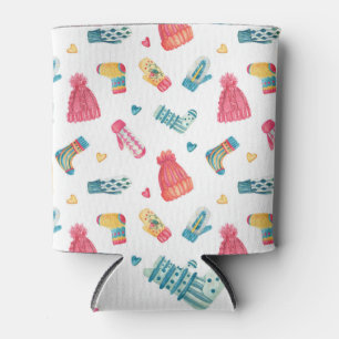 Enfriador De Latas Ropa de punto acuática: colorida foca de invierno