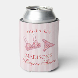 Enfriador De Latas Ropa interior de corazones rosados y rojos Favor d