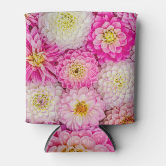 Enfriador De Latas Rosa Blanca Dahlia: Elegancia lluviosa