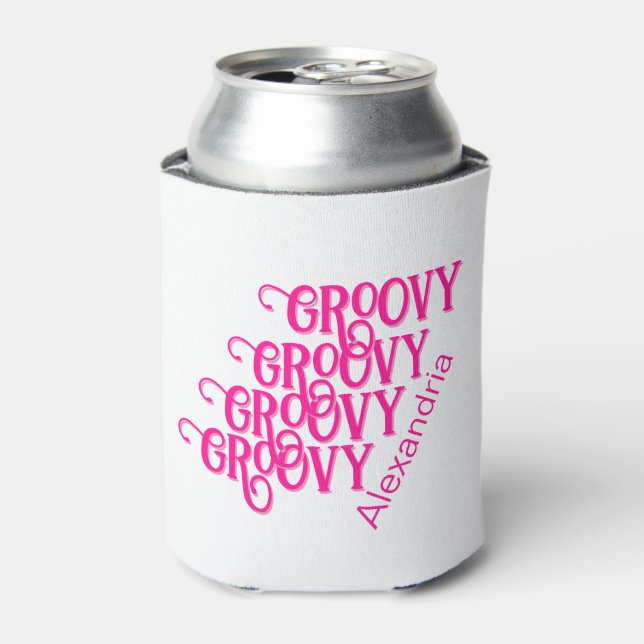 Enfriador De Latas Rosa Caliente Personalizado (Lata Anverso)