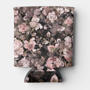 Enfriador De Latas Rosa de acuarela Patrón Bud Bouquet