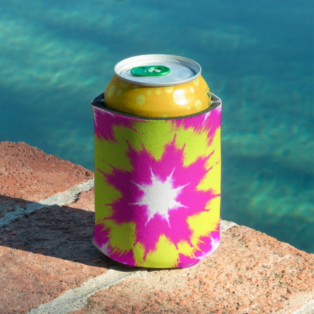 Enfriador De Latas Rosa de brillo moderno tinte amarillo verde (Piscina in situ)