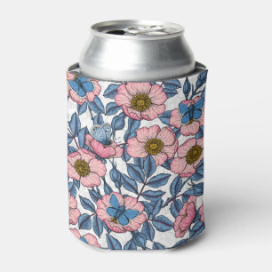 Enfriador De Latas Rosa de perro y mariposas
