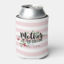 Enfriador De Latas Rosa de rubor Boda Floral Madre del Groom
