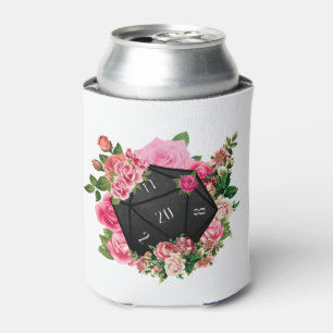 Enfriador De Latas Rosa floral D20 Tabletop RPG Gaming dados