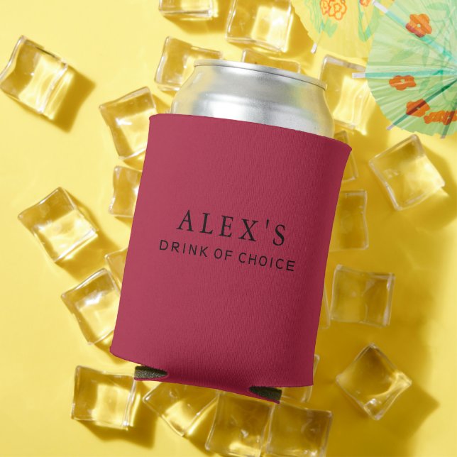 Enfriador De Latas Rosa Moderna Personalizada Roja (Verano in situ)