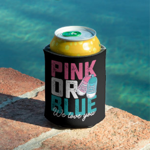 Enfriador De Latas Rosa o Azul Te Amamos Revelación de Género