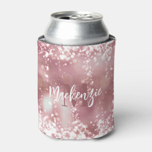Enfriador De Latas Rosa Purpurina de oro