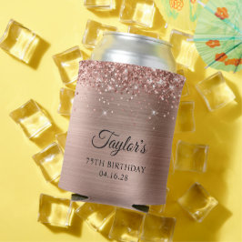 Enfriador De Latas Rosa Purpurinoso Relieve metalizado dorado 75º cum