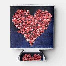 Enfriador De Latas Rosa romántico de amor Petal corazón rojo