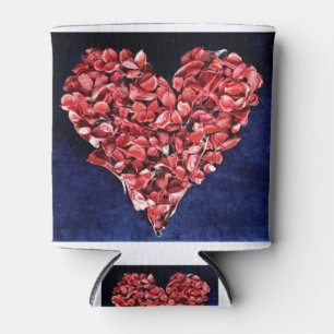 Enfriador De Latas Rosa romántico de amor Petal corazón rojo