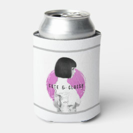 Enfriador De Latas Rosa y negro Chica de clase y clase