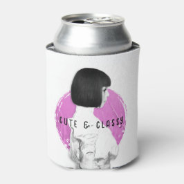 Enfriador De Latas Rosa y negro Chica de clase y clase