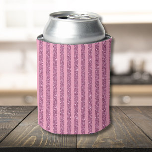 Enfriador De Latas Rosas Chic Brillo Estilo Rayas Verticales