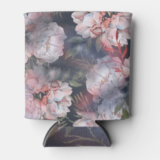 Enfriador De Latas Rosas de acuarela: Patrón romántico sin foco