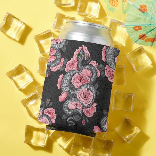 Enfriador De Latas Rosas de serpientes y melocotones (Verano in situ)