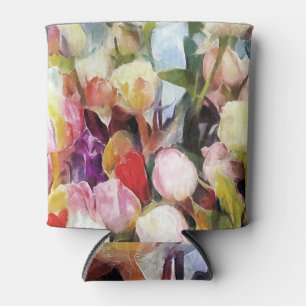 Enfriador De Latas Rosas modernos Tulips Bouquet: Resumen de pintura 