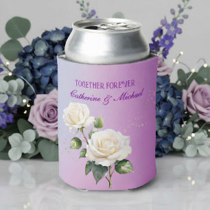 Enfriador De Latas Rosas Ombre Acuarela Azul Púrpura Boda de Primaver