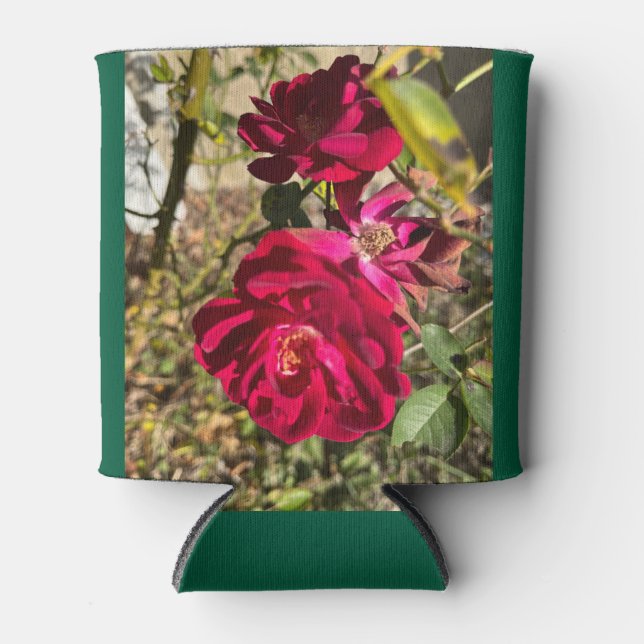 Enfriador De Latas Rosas rojas oscuras (Anverso)