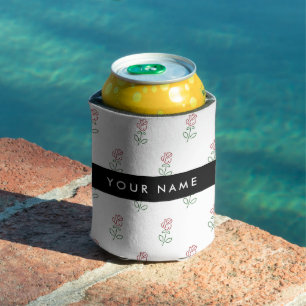 Enfriador De Latas Rosas Rojas, Patrón De Rosas, Tu Nombre
